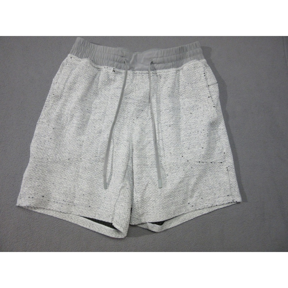 Lululemon Shorts Mens Medium Gray Textured Waffle Athletic Drawstring Athleisure